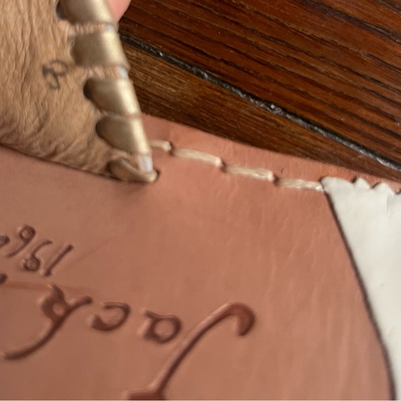 Jack Rogers Cream and Tan Leather Sandals - Picture 7 of 12